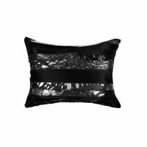 Josephine Striped 20 in. x 12 in. Cowhide Throw Pillow