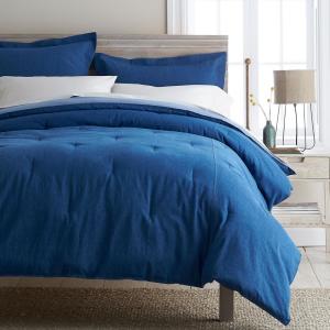 The Company Store Denim Solid Cotton King Duvet Cover In Denim