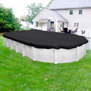 Oval Black Mesh Above Ground Winter Pool Cover