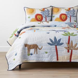 Company Kids Jungle Animals Handcrafted Cotton Blend Quilt