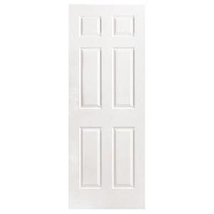 6-Panel Textured Solid Core Primed Composite Single Prehung Interior Door