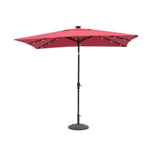 Rectangular Solar Lighted Patio Umbrellas Patio Furniture The Home Depot