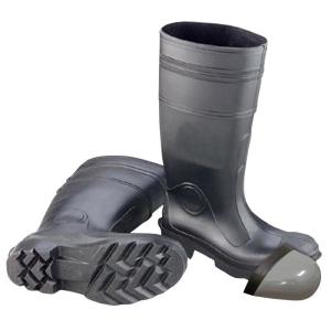 Men's Black PVC Steel Toe Waterproof Work Boots