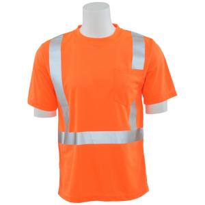 9006S Class 2 Short Sleeve Hi Viz Orange Unisex Birdseye Mesh T-Shirt