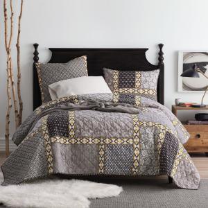 Light Grey King Size Bedspread Quilt 260cm By 240cm Abode