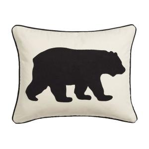 Bear Animal Print Cotton 16 in. x 20 in. Throw Pillow