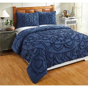 Cleo Collection in Floral Design Tufted Chenille Comforter