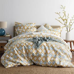 The Company Store Bali Multicolored Geometric Linen King Duvet