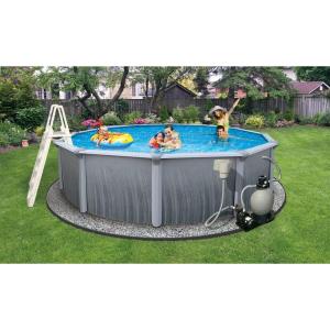 Martinique Round Above Ground Pool Package 52 in. Deep
