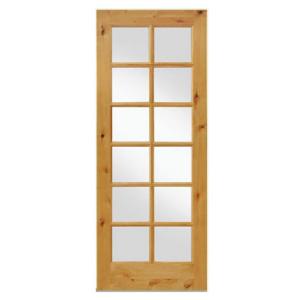 Rustic Knotty Alder 12-Lite TDL Wood Stainable Interior Door Slab