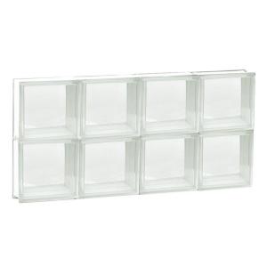 Frameless Clear Pattern Non-Vented Glass Block Window
