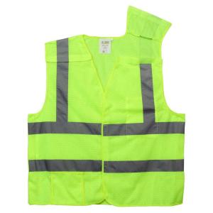 High Visibility Lime Green Class 2 Reflective 5 Point Breakaway Safety Vest