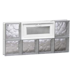 Frameless Wave Pattern Vented Glass Block Window