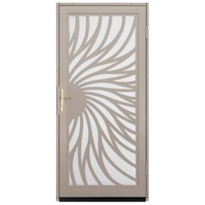 Solstice Outswing Security Door with Perforated Screen and Satin Nickel Hardware