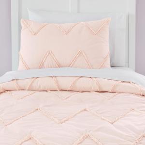 Pale Pink Ruffle Cotton Lightweight Comforter Set