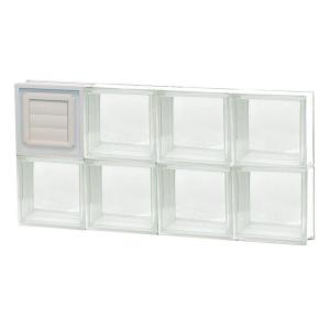 Frameless Clear Glass Block Window with Dryer Vent