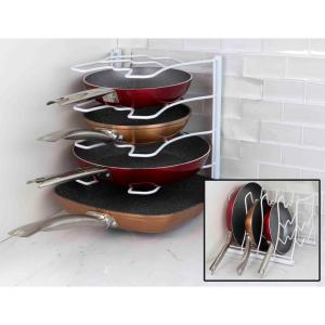 SHOW-WF Height Adjustable Pot Pan Lid Holder Storage Standing Storage Cookware Holders Kitchen Organiser Rack,C 40X18cm