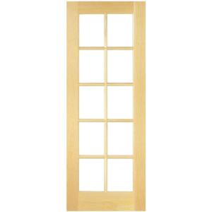 Smooth 10-Lite French Solid Core Unfinished Pine Interior Door Slab