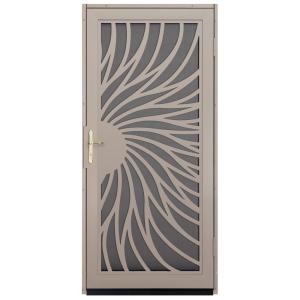 Solstice Outswing Security Door with Insect Screen and Polished Brass Hardware