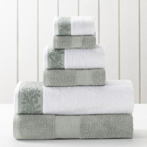 6-Piece Towel Set with Filgree jacquard Border