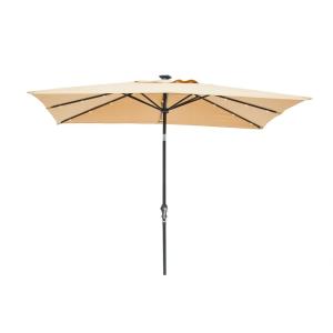 Rectangular Solar Lighted Patio Umbrellas Patio Furniture The Home Depot