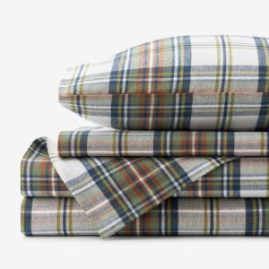 Legends Hotel Charles Plaid Velvet Flannel (Yarn-Dyed) Multi Cotton Sheet Set