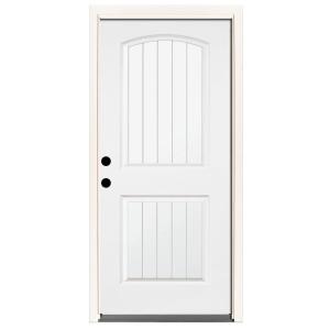 Element Series 2-Panel Plank Primed Steel Prehung Front Door