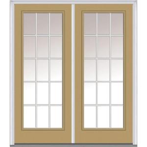 Classic Clear Glass GBG Full Lite Painted Majestic Steel Double Prehung Front Door
