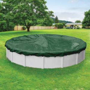 Advanced Waterproof Extra-Strength Round Forest Green Winter Pool Cover