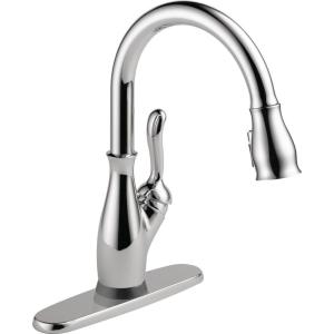 kitchen faucet chrome dst faucets pull down touch single delta sprayer shieldspray handle leland touch2o technology