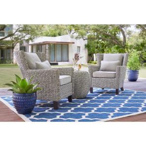 Gray Wicker Patio Furniture Outdoors The Home Depot