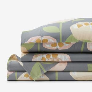 Company Organic Cotton Blush Floral Cotton Percale Sheet Set