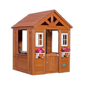 wooden toy house garden