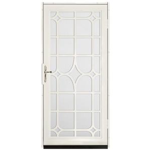 Lexington Outswing Security Door with Perforated Screen and Polished Brass Hardware