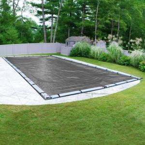 Ultimate Rectangular Charcoal Solid In Ground Winter Pool Cover