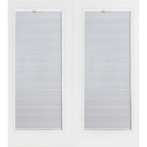 Prehung Mini Blind Primed Smooth Fiberglass Patio Door with Brickmold