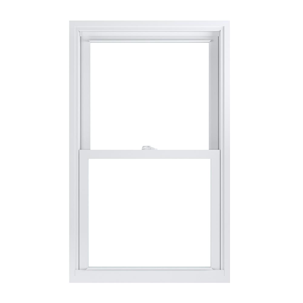 70 Pro Series Low-E Argon Glass Double Hung White Vinyl Replacement Window, Screen Incl