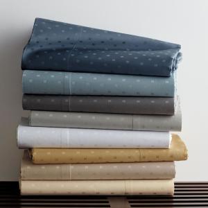 Legends Luxury Dot 500-Thread Count Cotton Sateen Flat Sheet