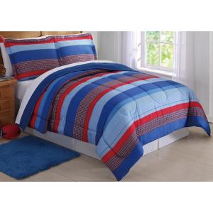 Sebastian 3-Piece Blue Stripe Comforter Set