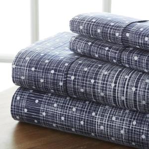 Polka Dot Pattern Geometric Microfiber Sheet Set