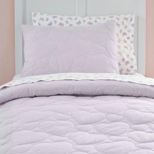 Wisteria Purple Hearts Cotton Quilt Set