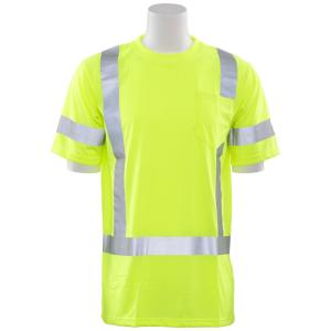 9801S Class 3 Short Sleeve Hi Viz Lime Unisex Poly Jersey T-Shirt