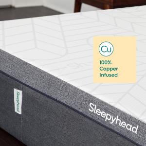 Copper-Infused Memory Foam Mattress Topper with Washable Cover
