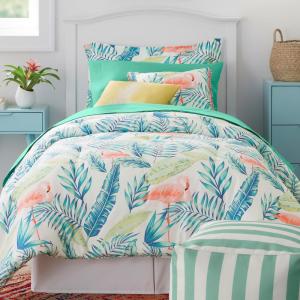 Marisol Tropical Palms Bed in a Bag Comforter Set with Sheets and Decorative Pillows
