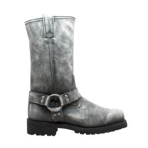Men's Stonewash Pull On Motorcycle Boots - Soft Toe