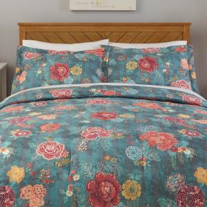 Natalie 3-Piece Green Floral Comforter Set