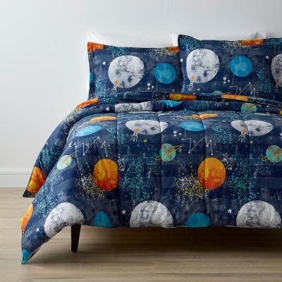 Space Travel Graphic Organic Cotton Percale Comforter