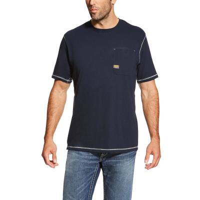 Men's Navy Rebar Short Sleeve Work T-Shirt