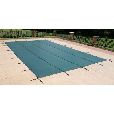 Rectangular Green In Ground Pool Safety Cover