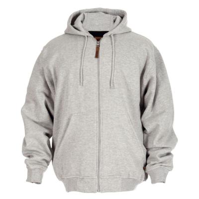 Men's Medium Grey Cotton and Polyester Regular Thermal Lined Hooded Sweatshirt